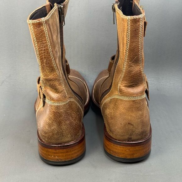 Cole Haan Biker Boots Leather Cap Toe Zip Nike Air Rugged mens size 11 - Picture 3 of 11